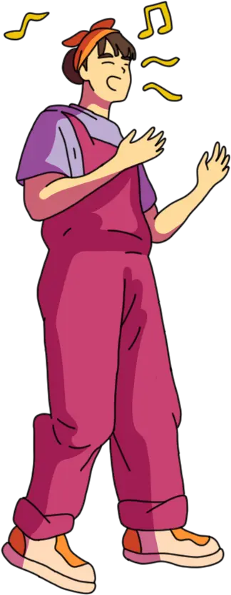 Girl singing illustration